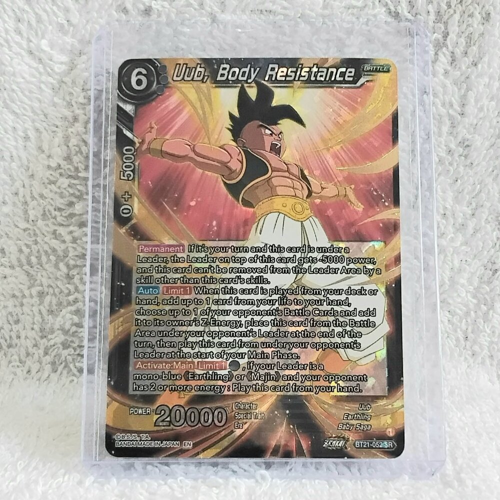 3/$25 Mint 2023 Uub, Body Resistance Dragon Ball Super Card BT21_052_SR  Holo!!